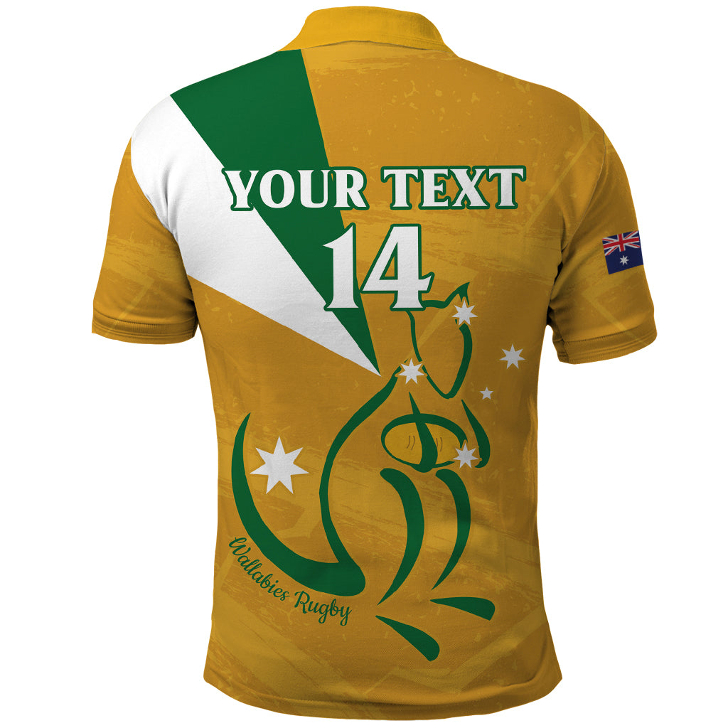 Custom Australia Rugby Polo Shirt 2024 Wallabies Grunge Style - Vibe Hoodie Shop