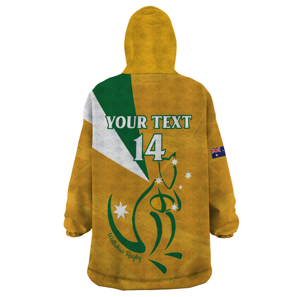 Custom Australia Rugby Wearable Blanket Hoodie 2024 Wallabies Grunge Style - Vibe Hoodie Shop