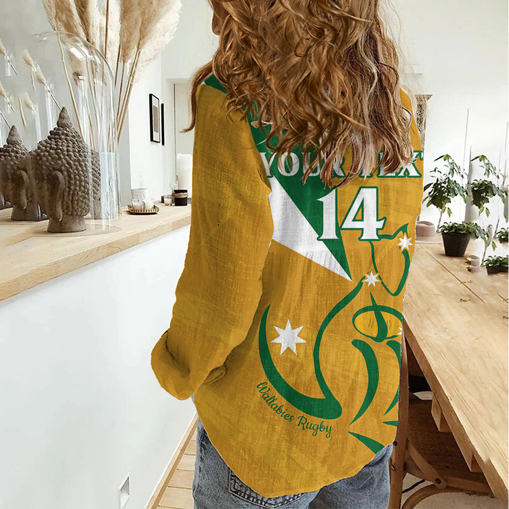 Custom Australia Rugby Women Casual Shirt 2024 Wallabies Grunge Style - Vibe Hoodie Shop