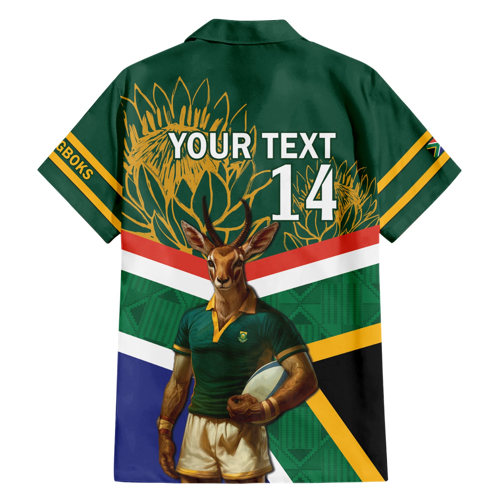 Custom South Africa Rugby Hawaiian Shirt 2024 Go Springboks Mascot African Pattern - Vibe Hoodie Shop