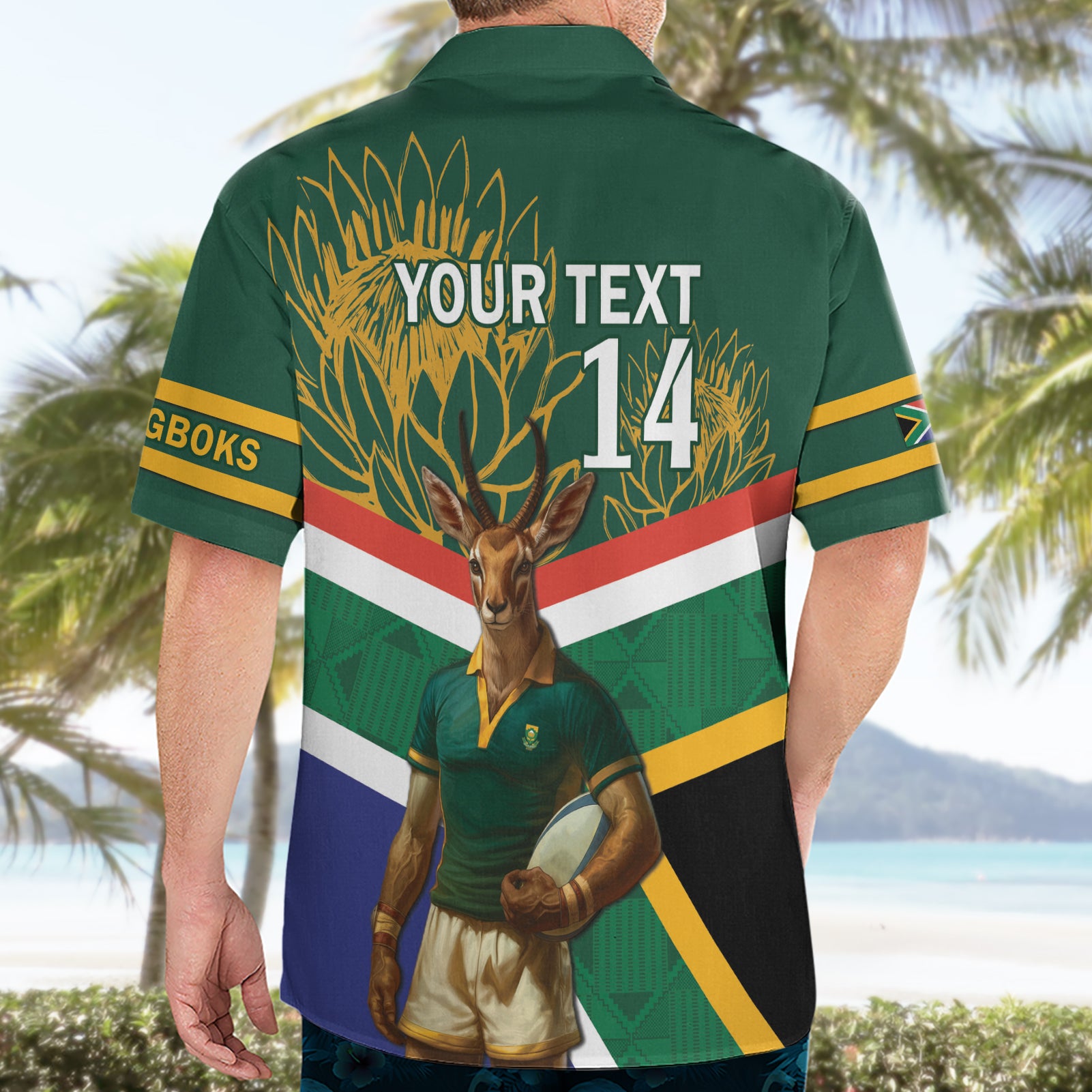 Custom South Africa Rugby Hawaiian Shirt 2024 Go Springboks Mascot African Pattern - Vibe Hoodie Shop