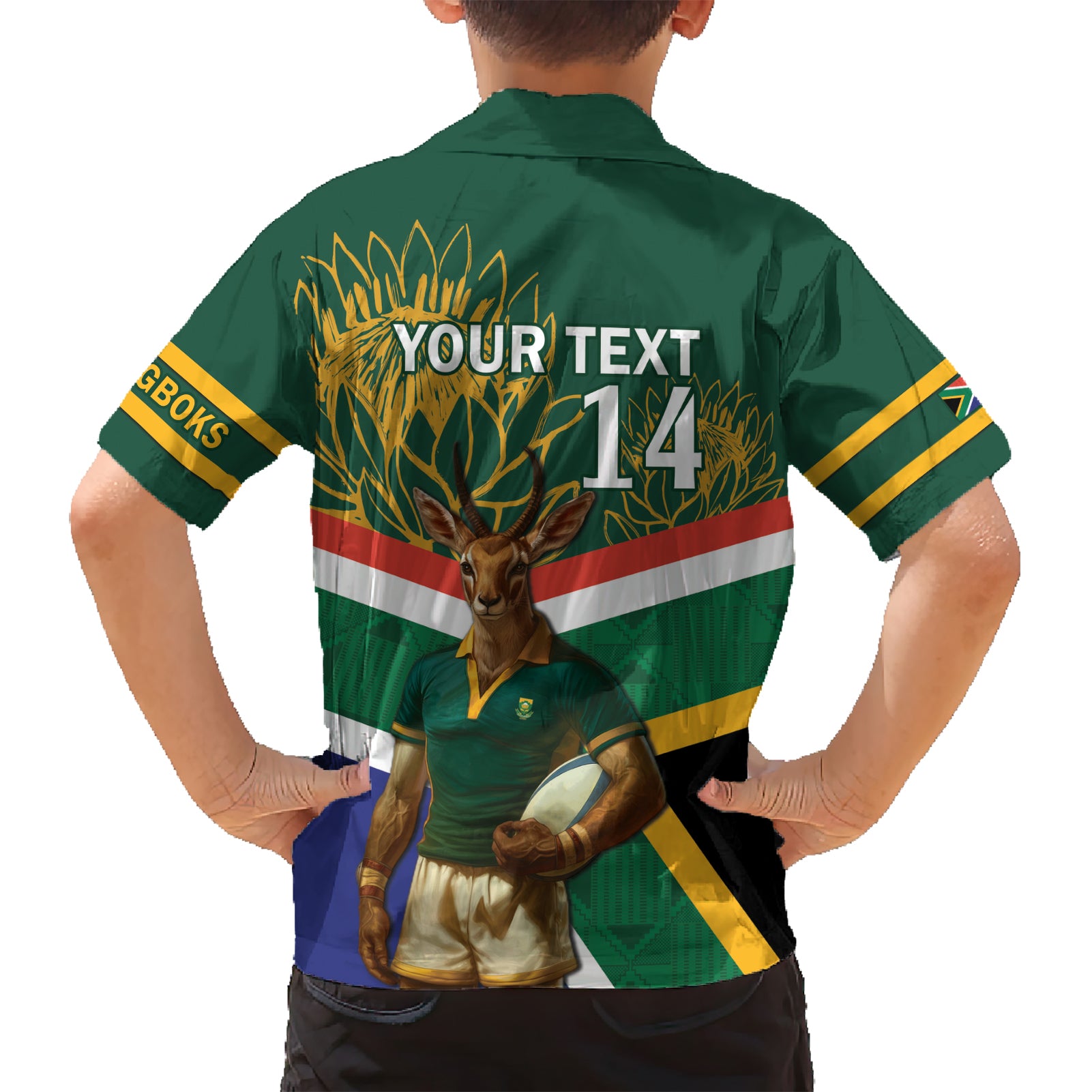 Custom South Africa Rugby Hawaiian Shirt 2024 Go Springboks Mascot African Pattern - Vibe Hoodie Shop