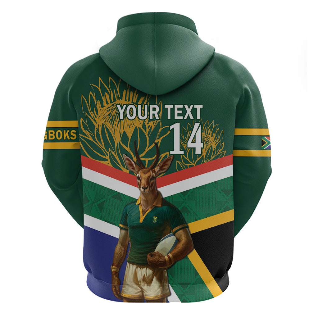 Custom South Africa Rugby Hoodie 2024 Go Springboks Mascot African Pattern - Vibe Hoodie Shop
