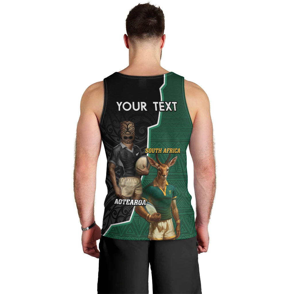 Personalised New Zealand And South Africa Rugby Men Tank Top 2024 All Black Springboks Mascots Together - Vibe Hoodie Shop