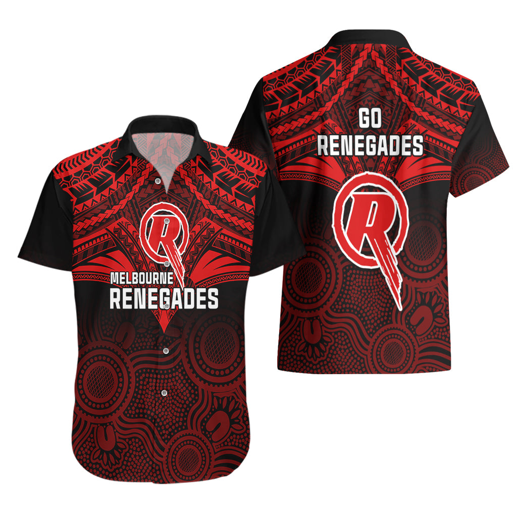 Melbourne Renegades Cricket Hawaiian Shirt 2023 Unique Indigenous Art Mix Polynesian Pattern - Vibe Hoodie Shop
