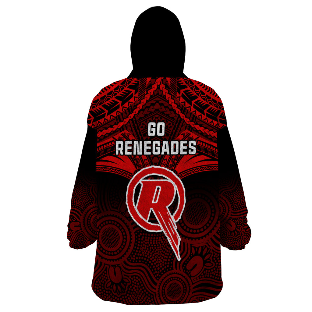 Melbourne Renegades Cricket Wearable Blanket Hoodie 2023 Unique Indigenous Art Mix Polynesian Pattern - Vibe Hoodie Shop