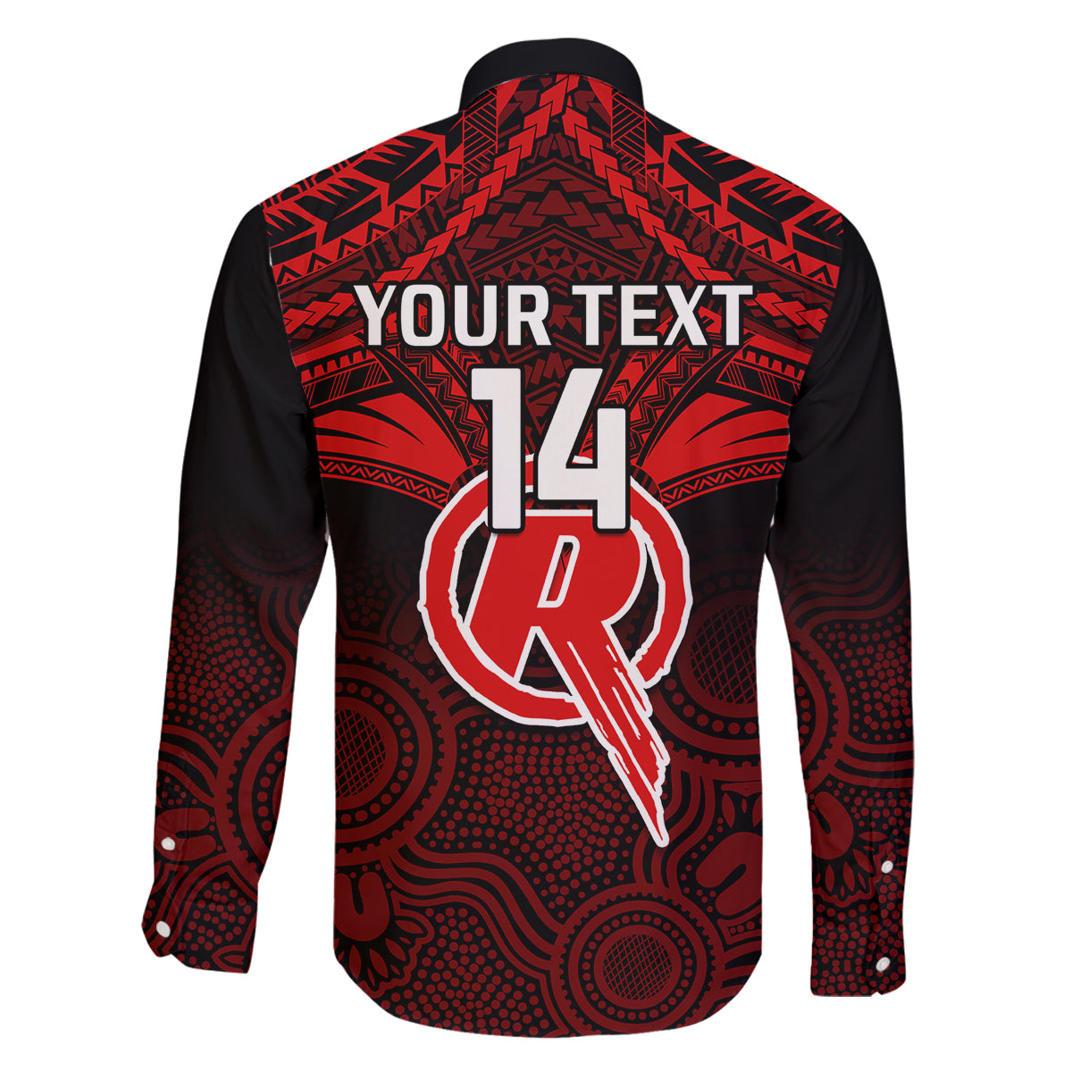 custom-melbourne-renegades-cricket-family-matching-long-sleeve-bodycon-dress-and-hawaiian-shirt-2023-unique-indigenous-art-mix-polynesian-pattern