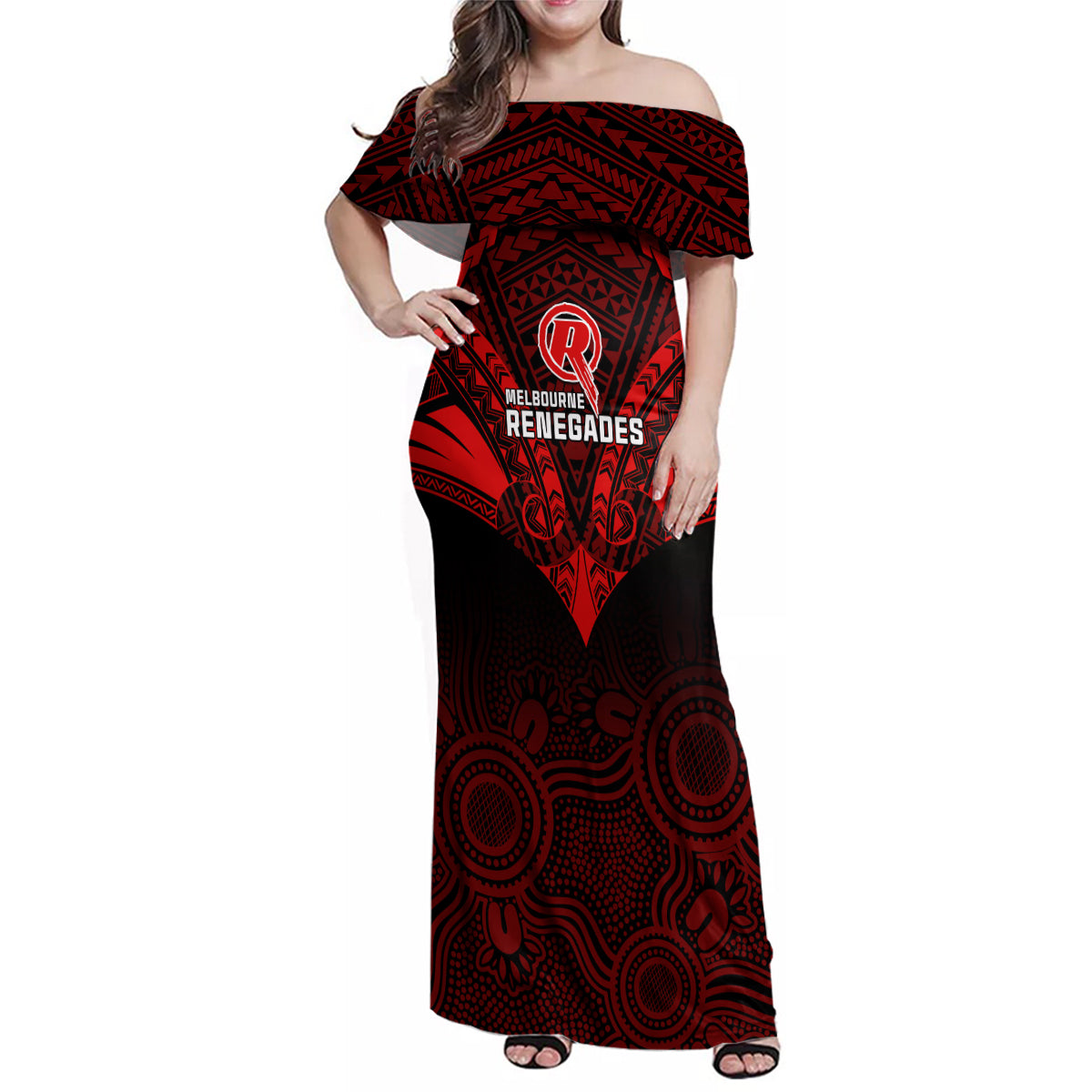 custom-melbourne-renegades-cricket-family-matching-off-shoulder-maxi-dress-and-hawaiian-shirt-2023-unique-indigenous-art-mix-polynesian-pattern