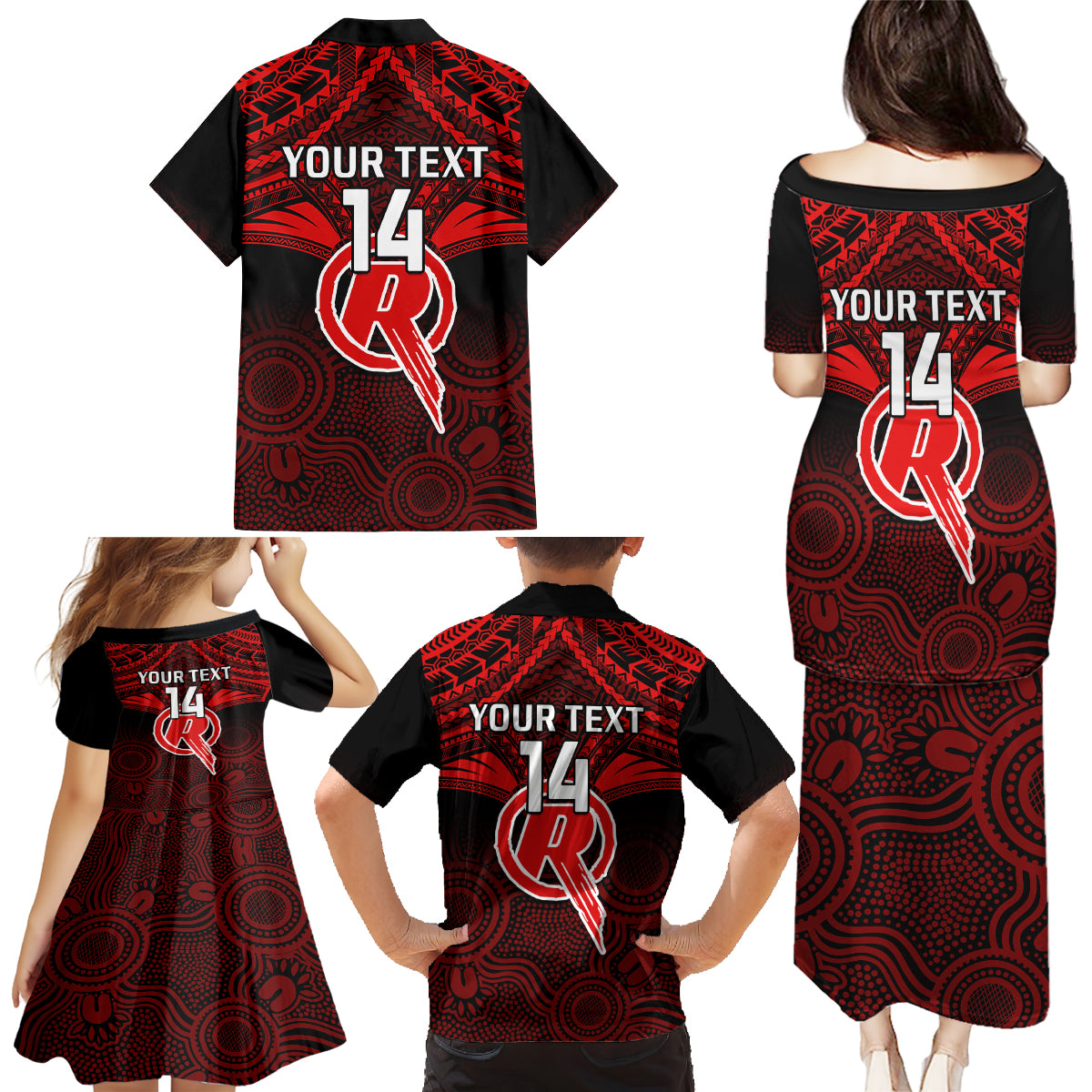 custom-melbourne-renegades-cricket-family-matching-puletasi-dress-and-hawaiian-shirt-2023-unique-indigenous-art-mix-polynesian-pattern