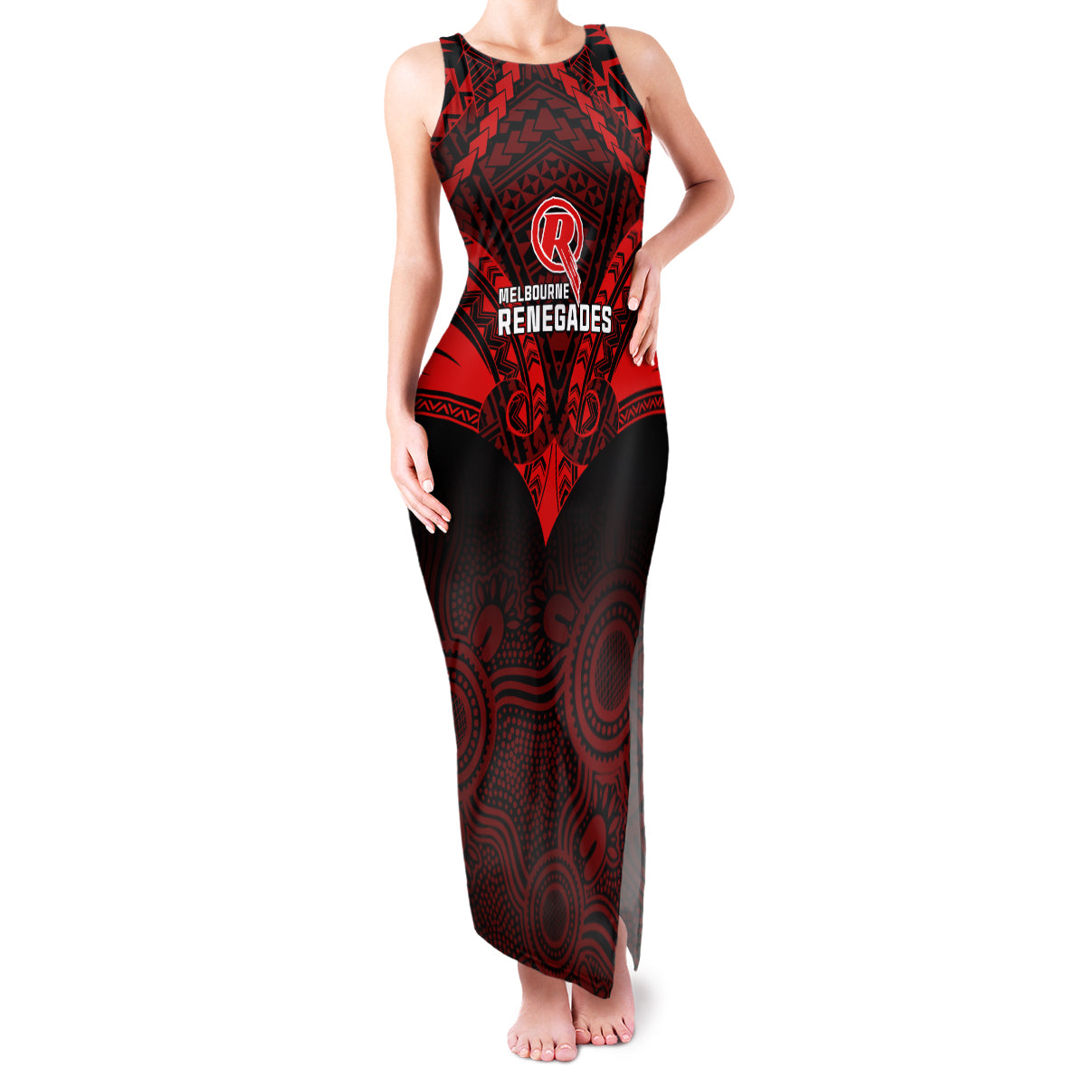 custom-melbourne-renegades-cricket-family-matching-tank-maxi-dress-and-hawaiian-shirt-2023-unique-indigenous-art-mix-polynesian-pattern