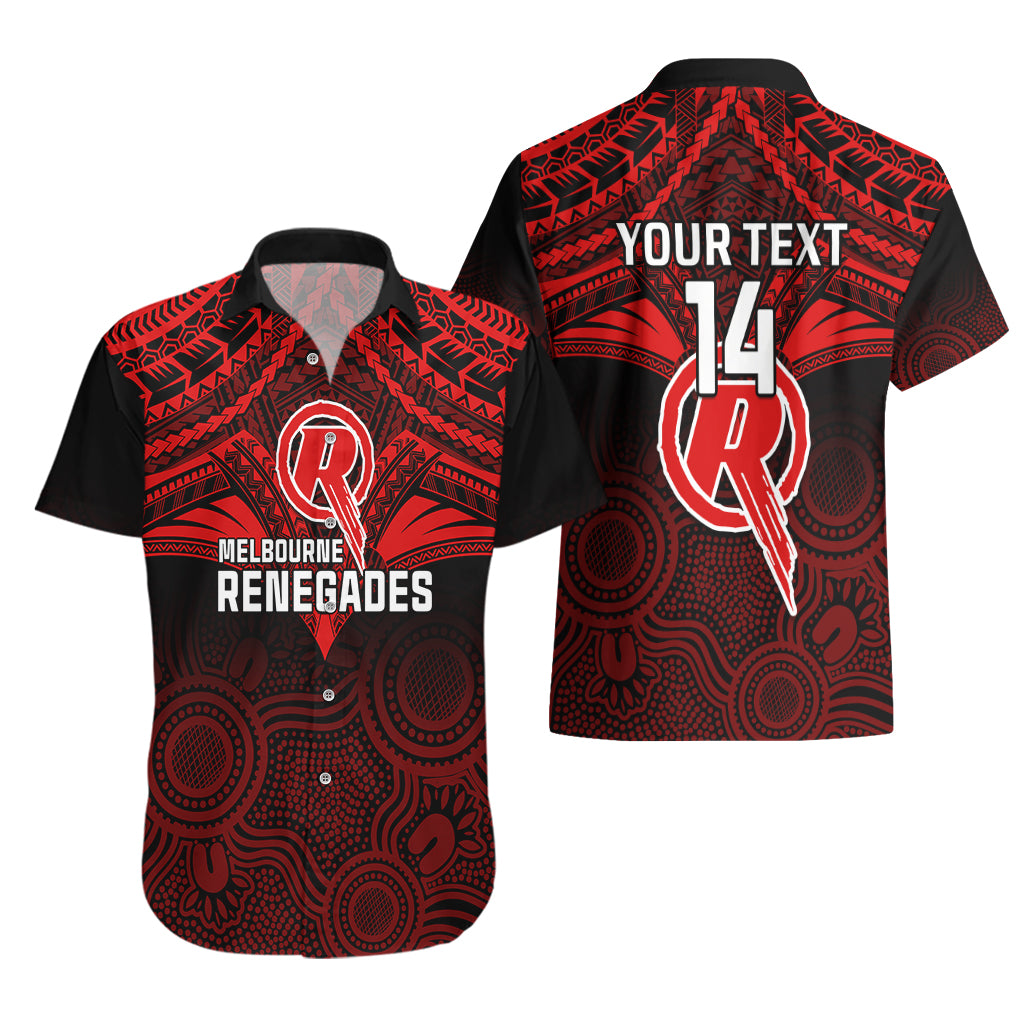 Custom Melbourne Renegades Cricket Hawaiian Shirt 2023 Unique Indigenous Art Mix Polynesian Pattern - Vibe Hoodie Shop