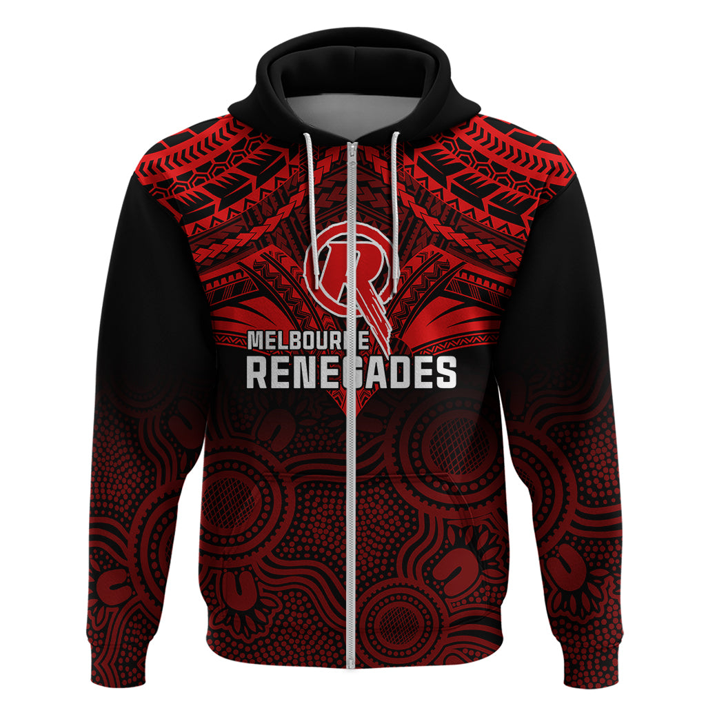 Custom Melbourne Renegades Cricket Hoodie 2023 Unique Indigenous Art Mix Polynesian Pattern - Vibe Hoodie Shop