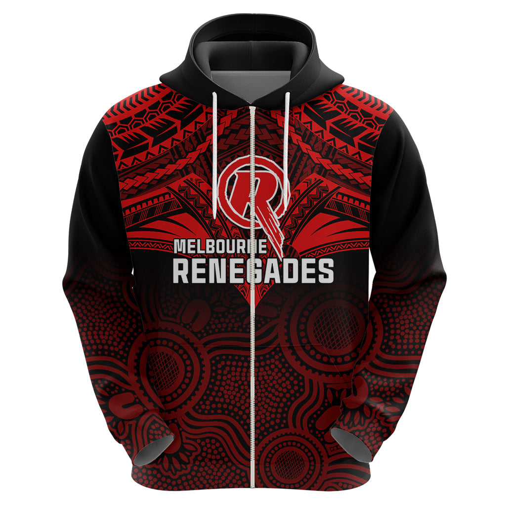 Custom Melbourne Renegades Cricket Hoodie 2023 Unique Indigenous Art Mix Polynesian Pattern - Vibe Hoodie Shop