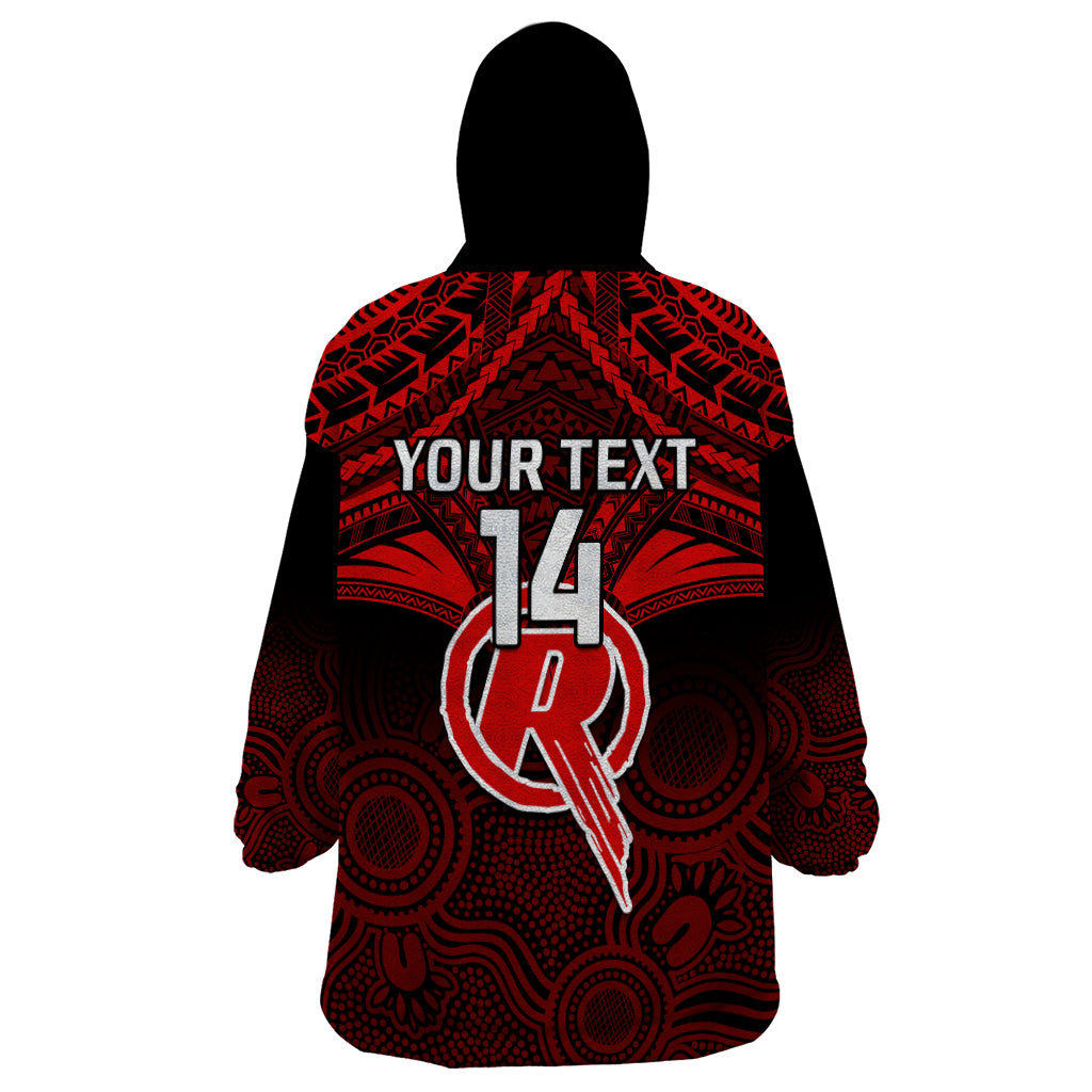 Custom Melbourne Renegades Cricket Wearable Blanket Hoodie 2023 Unique Indigenous Art Mix Polynesian Pattern - Vibe Hoodie Shop