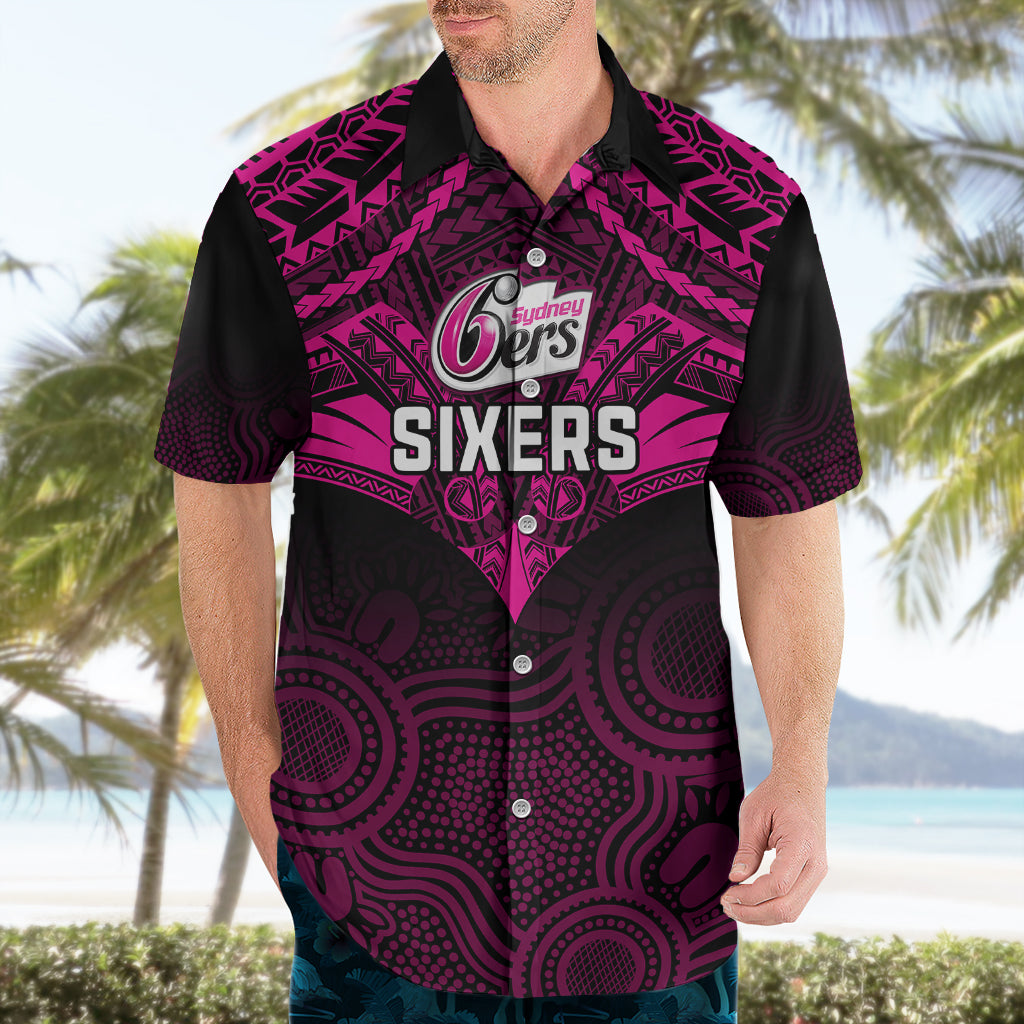 Sydney Sixers Cricket Hawaiian Shirt 2023 Unique Indigenous Art Mix Polynesian Pattern - Vibe Hoodie Shop