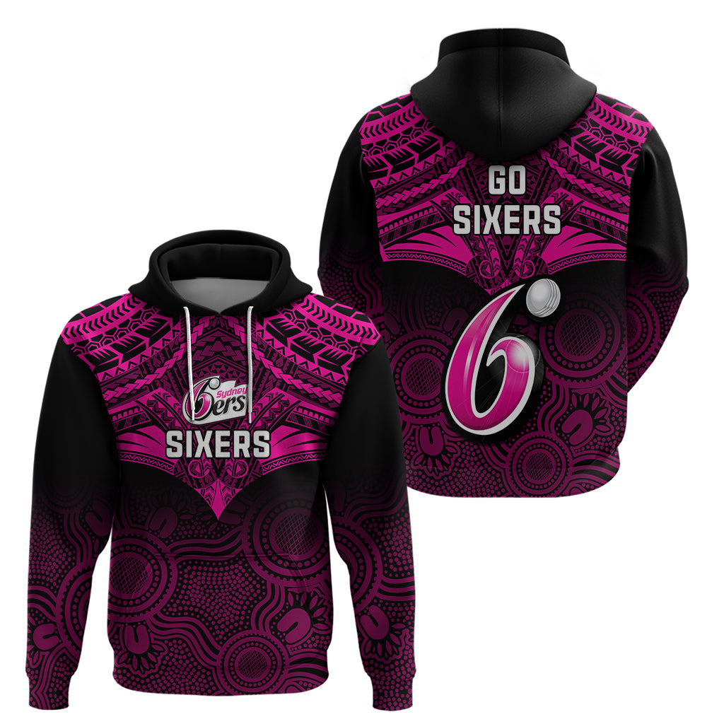 Sydney Sixers Cricket Hoodie 2023 Unique Indigenous Art Mix Polynesian Pattern - Vibe Hoodie Shop