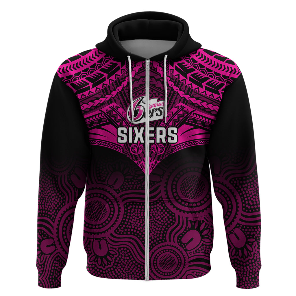 Sydney Sixers Cricket Hoodie 2023 Unique Indigenous Art Mix Polynesian Pattern - Vibe Hoodie Shop