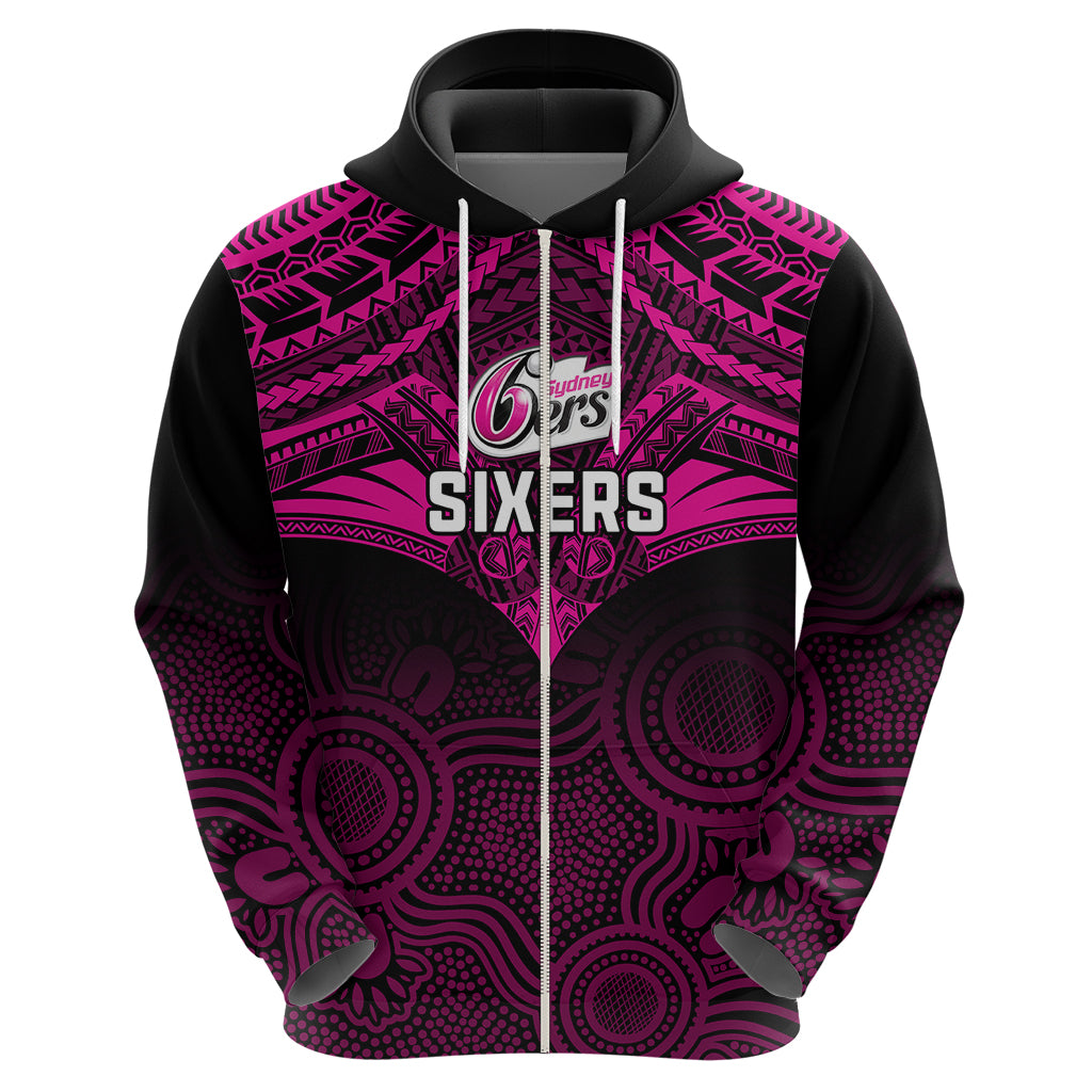 Sydney Sixers Cricket Hoodie 2023 Unique Indigenous Art Mix Polynesian Pattern - Vibe Hoodie Shop