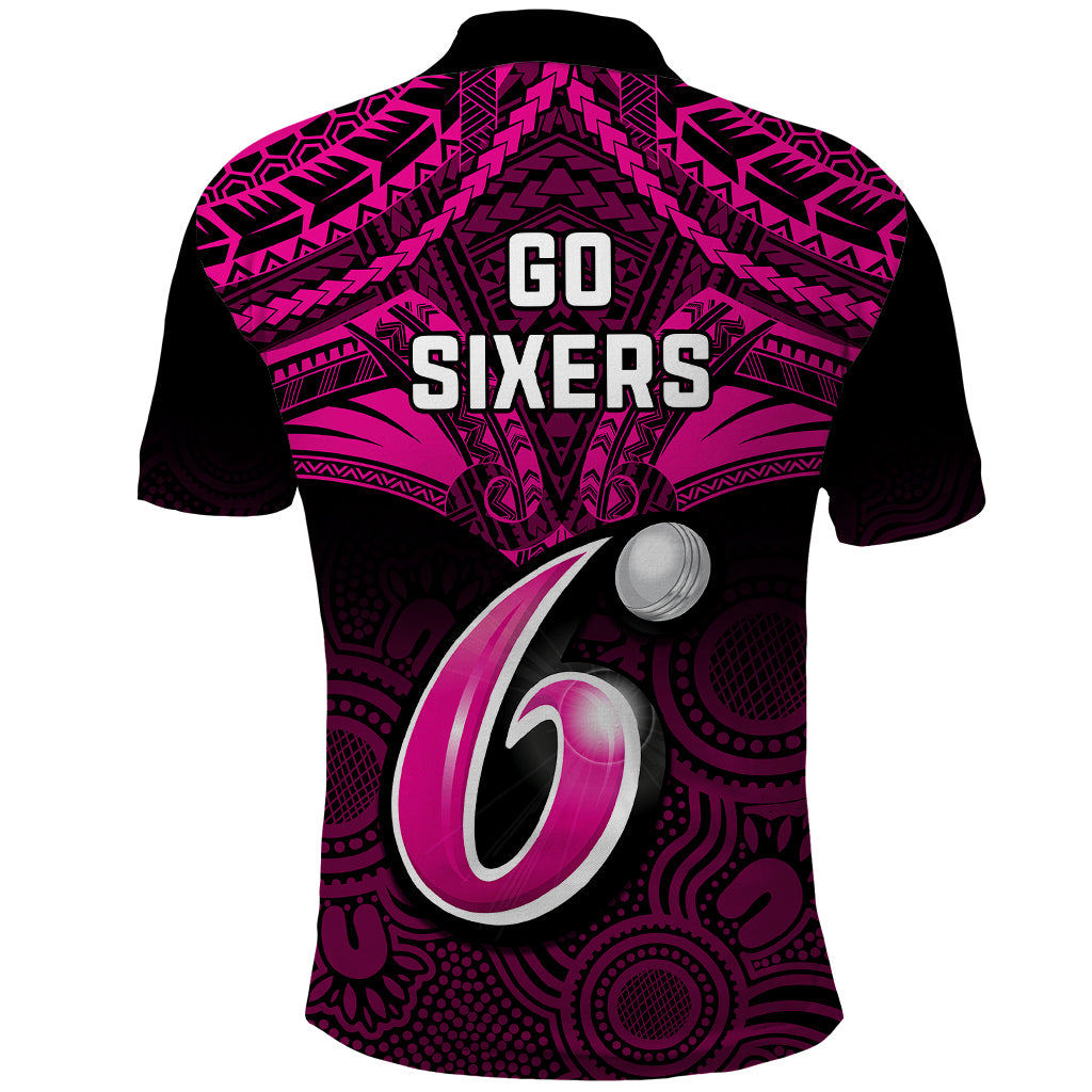 Sydney Sixers Cricket Polo Shirt 2023 Unique Indigenous Art Mix Polynesian Pattern - Vibe Hoodie Shop