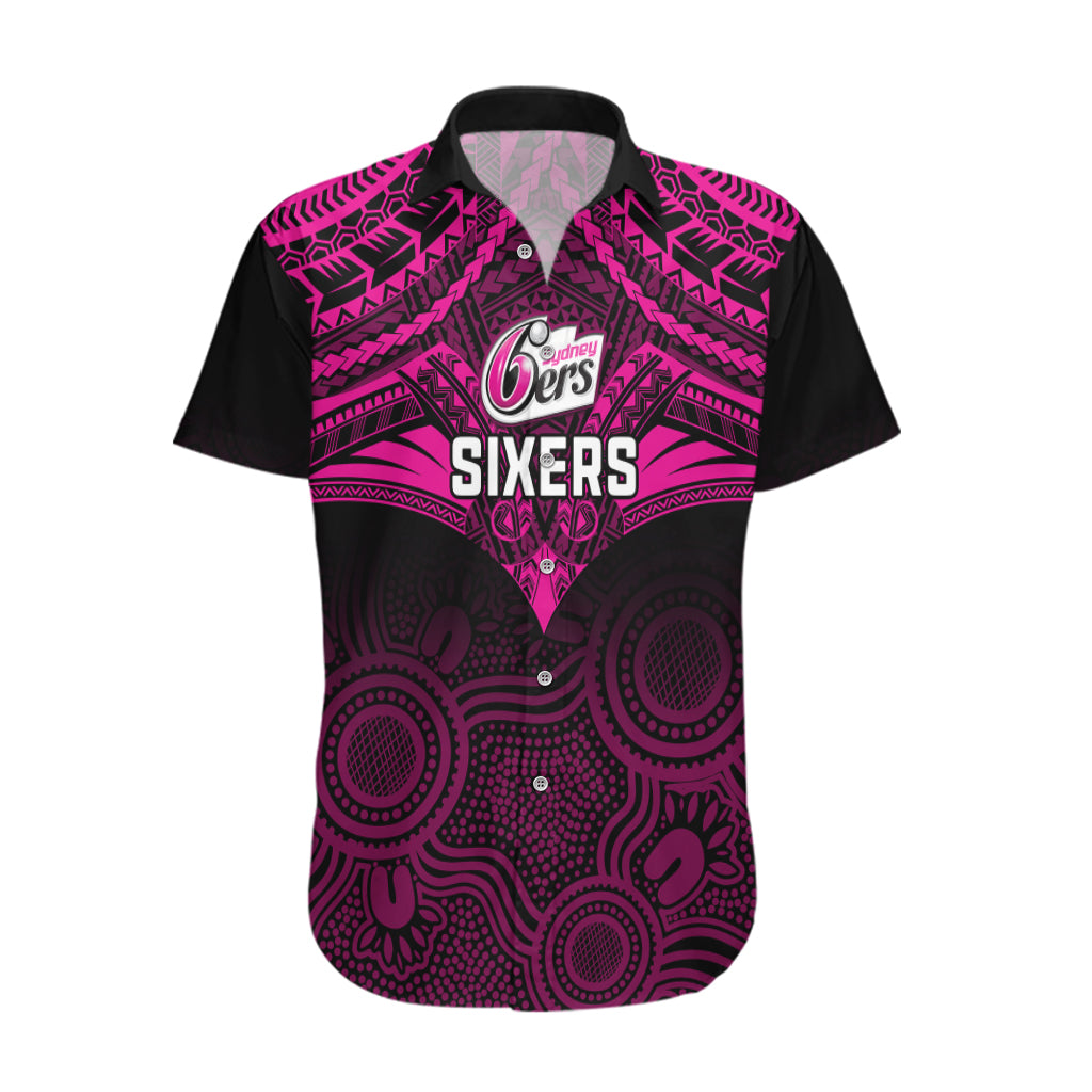 Custom Sydney Sixers Cricket Hawaiian Shirt 2023 Unique Indigenous Art Mix Polynesian Pattern - Vibe Hoodie Shop
