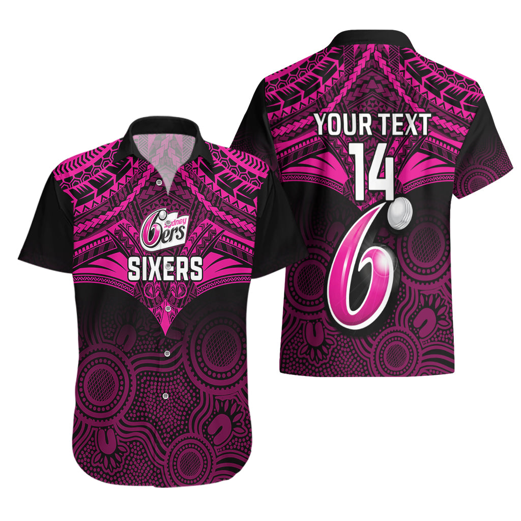 Custom Sydney Sixers Cricket Hawaiian Shirt 2023 Unique Indigenous Art Mix Polynesian Pattern - Vibe Hoodie Shop