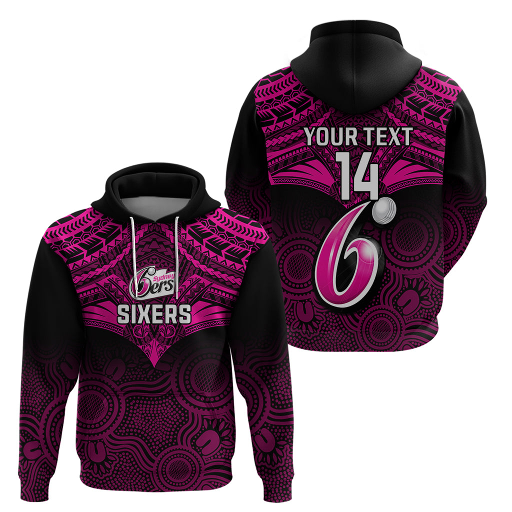 Custom Sydney Sixers Cricket Hoodie 2023 Unique Indigenous Art Mix Polynesian Pattern - Vibe Hoodie Shop