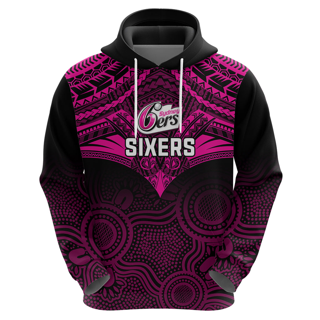 Custom Sydney Sixers Cricket Hoodie 2023 Unique Indigenous Art Mix Polynesian Pattern - Vibe Hoodie Shop