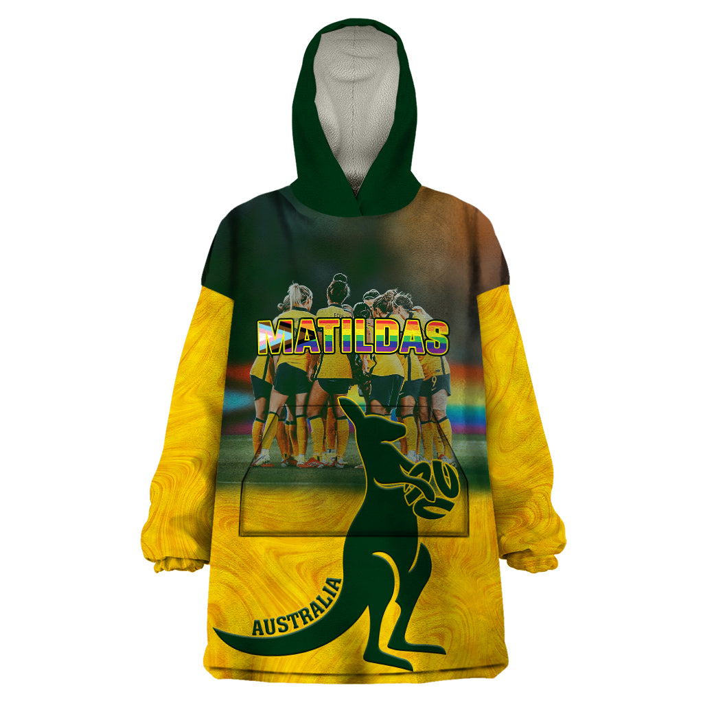 Matildas Pride Wearable Blanket Hoodie LGBT Kangaroo Australian Proud - Vibe Hoodie Shop