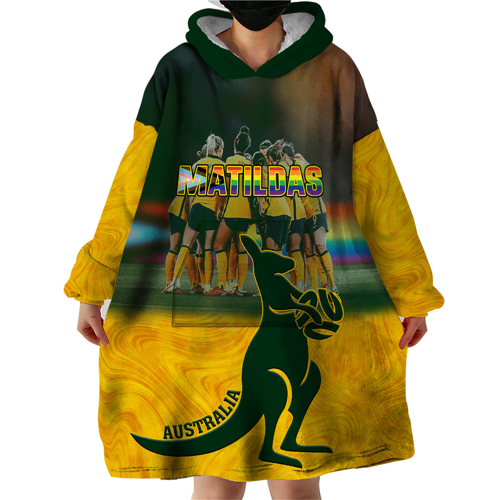 Matildas Pride Wearable Blanket Hoodie LGBT Kangaroo Australian Proud - Vibe Hoodie Shop