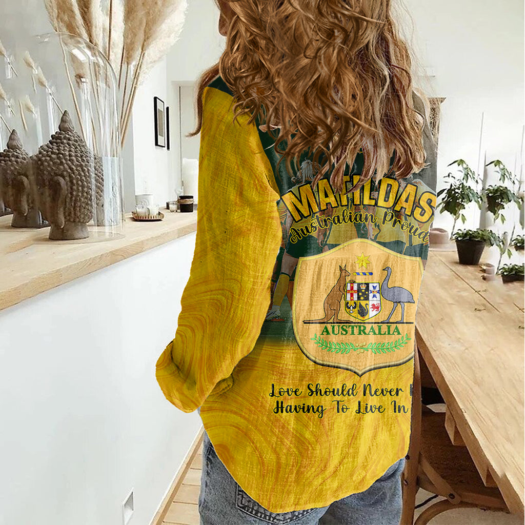 Matildas Pride Women Casual Shirt LGBT Kangaroo Australian Proud - Vibe Hoodie Shop