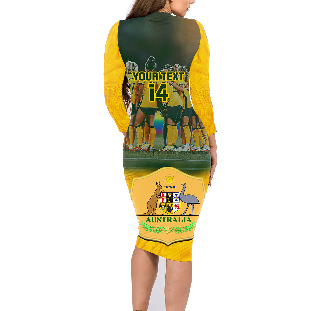 custom-matildas-pride-family-matching-long-sleeve-bodycon-dress-and-hawaiian-shirt-lgbt-kangaroo-australian-proud