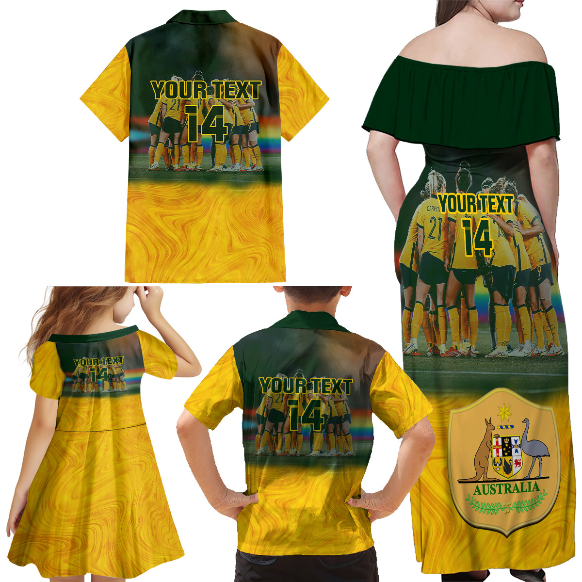 custom-matildas-pride-family-matching-off-shoulder-maxi-dress-and-hawaiian-shirt-lgbt-kangaroo-australian-proud