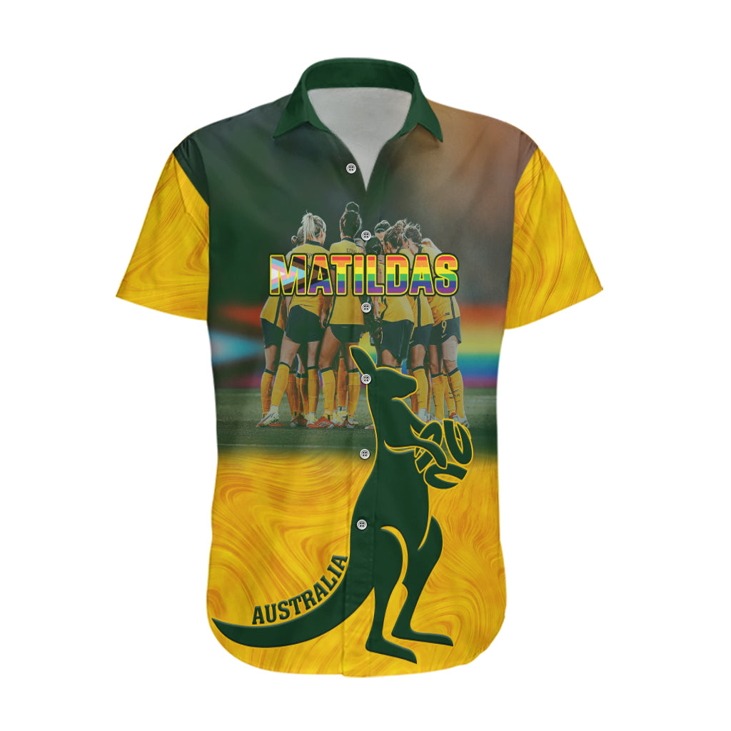 Custom Matildas Pride Hawaiian Shirt LGBT Kangaroo Australian Proud - Vibe Hoodie Shop