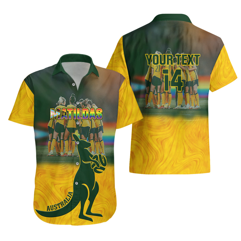 Custom Matildas Pride Hawaiian Shirt LGBT Kangaroo Australian Proud - Vibe Hoodie Shop