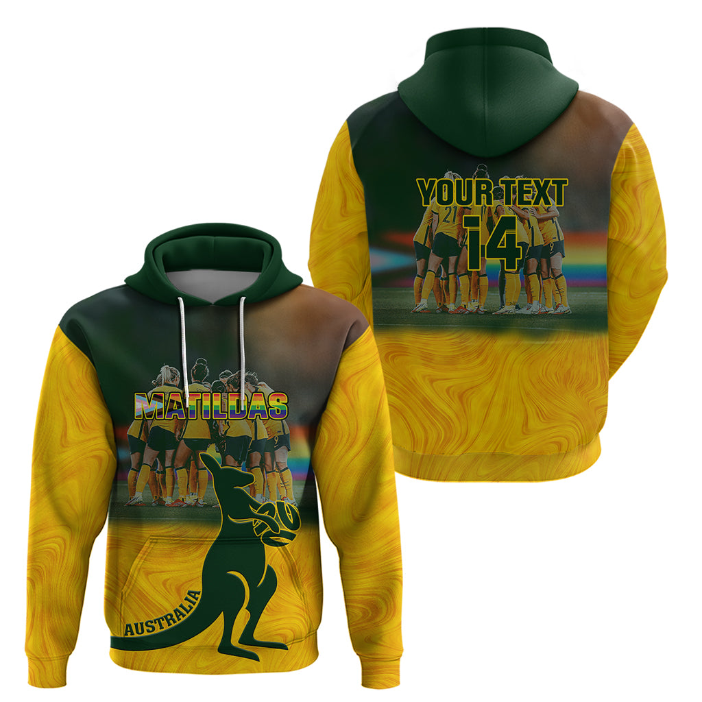 Custom Matildas Pride Hoodie LGBT Kangaroo Australian Proud - Vibe Hoodie Shop