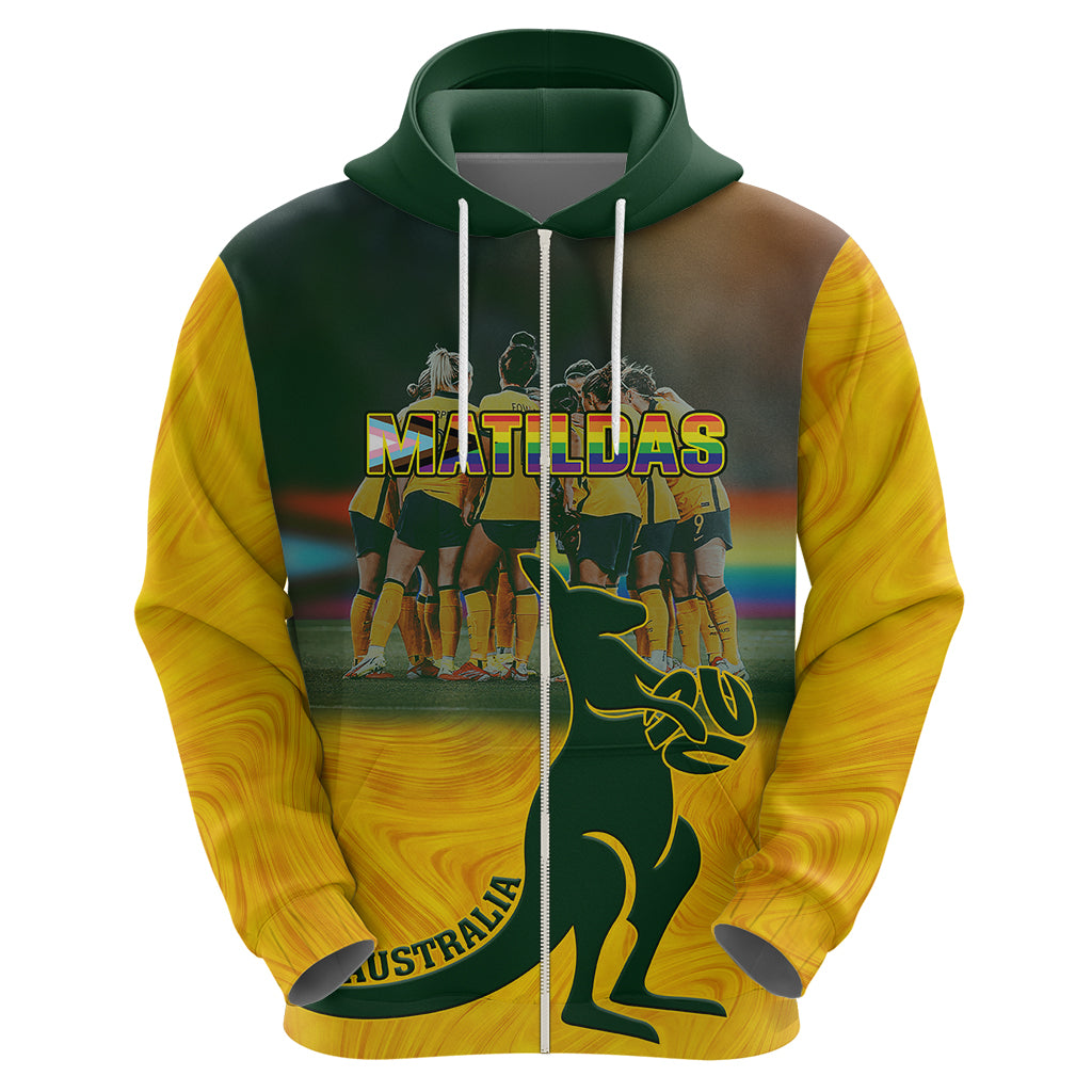 Custom Matildas Pride Hoodie LGBT Kangaroo Australian Proud - Vibe Hoodie Shop