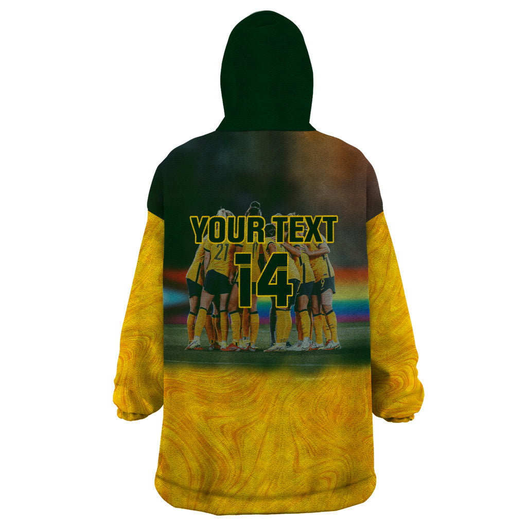 Custom Matildas Pride Wearable Blanket Hoodie LGBT Kangaroo Australian Proud - Vibe Hoodie Shop