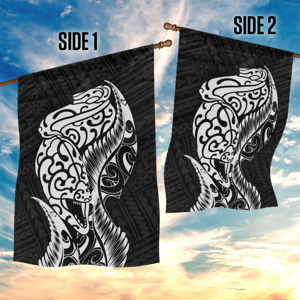 New Zealand Eel Garden Flag Tuna Aotearoa Maori Patten - Black - Vibe Hoodie Shop