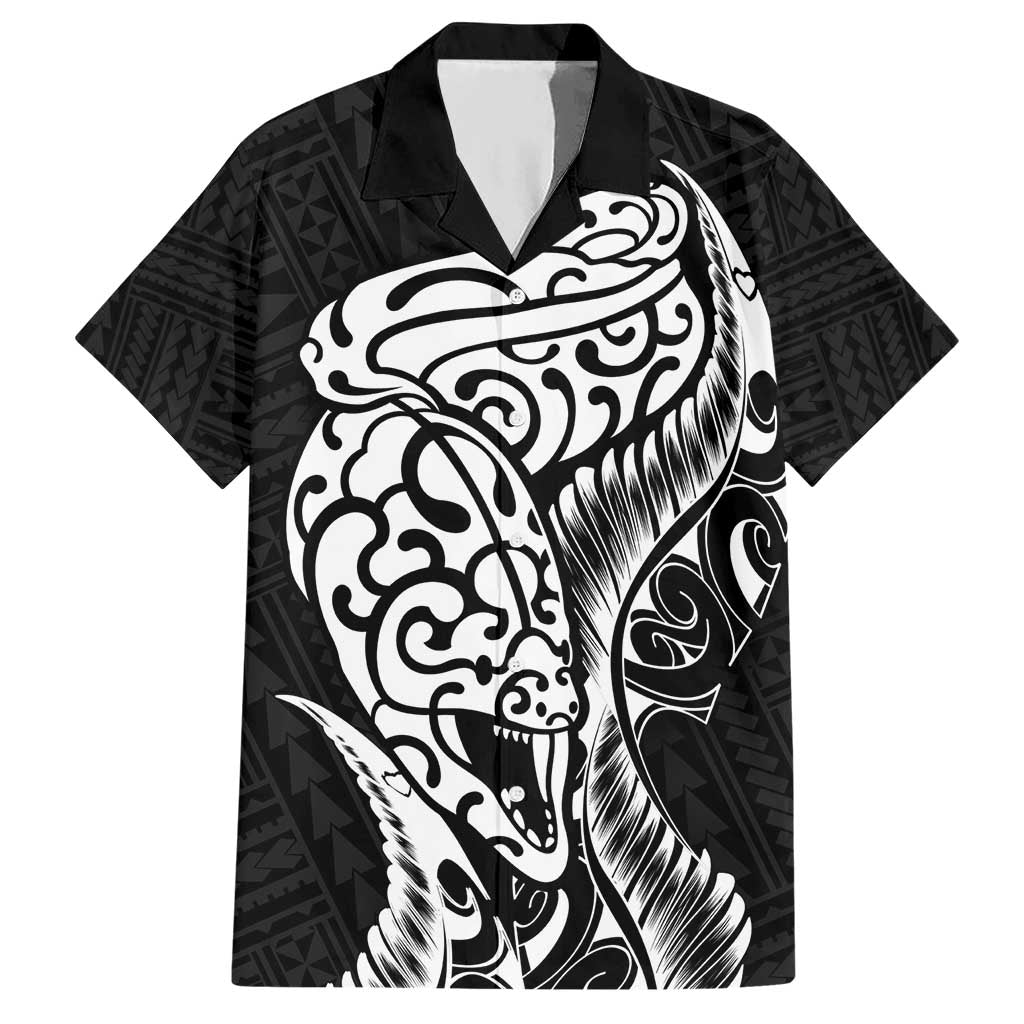 New Zealand Eel Hawaiian Shirt Tuna Aotearoa Maori Patten - Black - Vibe Hoodie Shop