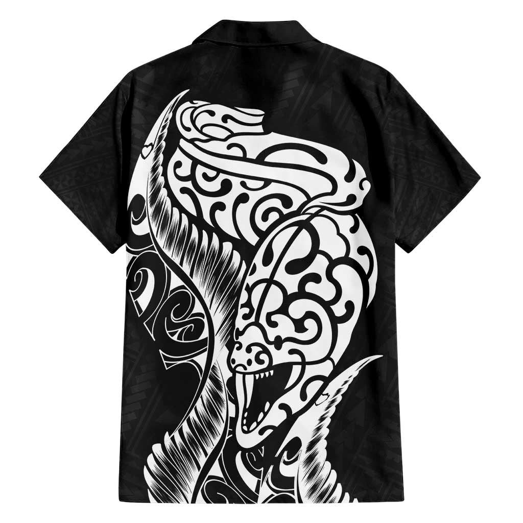 New Zealand Eel Hawaiian Shirt Tuna Aotearoa Maori Patten - Black - Vibe Hoodie Shop