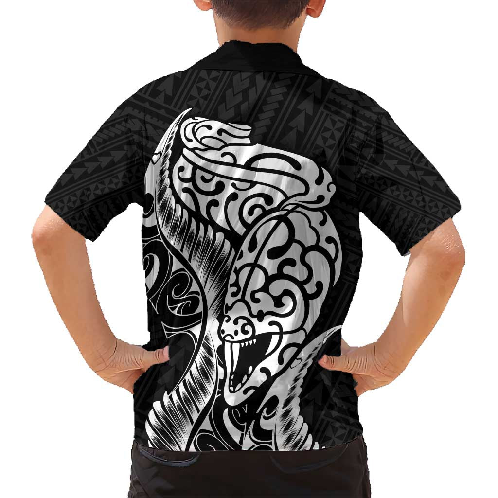 New Zealand Eel Hawaiian Shirt Tuna Aotearoa Maori Patten - Black - Vibe Hoodie Shop