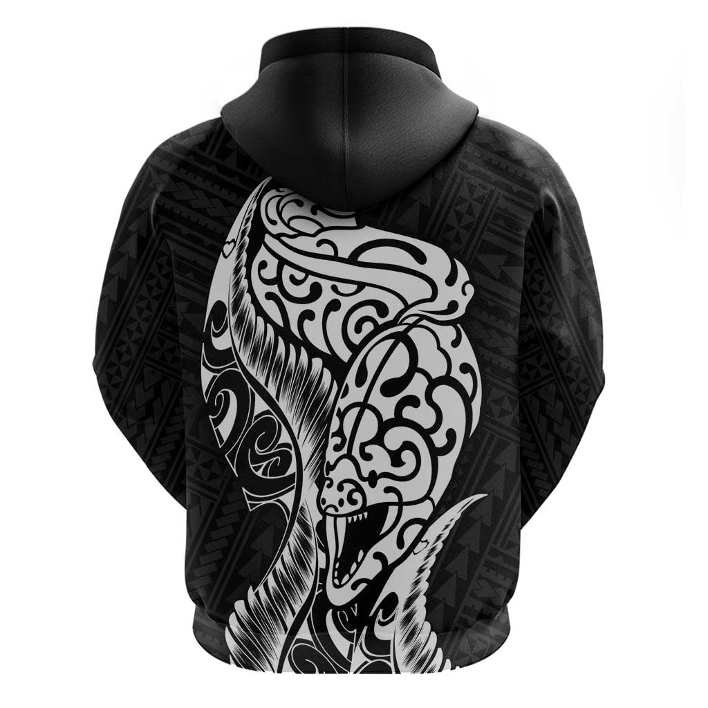 New Zealand Eel Hoodie Tuna Aotearoa Maori Patten - Black - Vibe Hoodie Shop