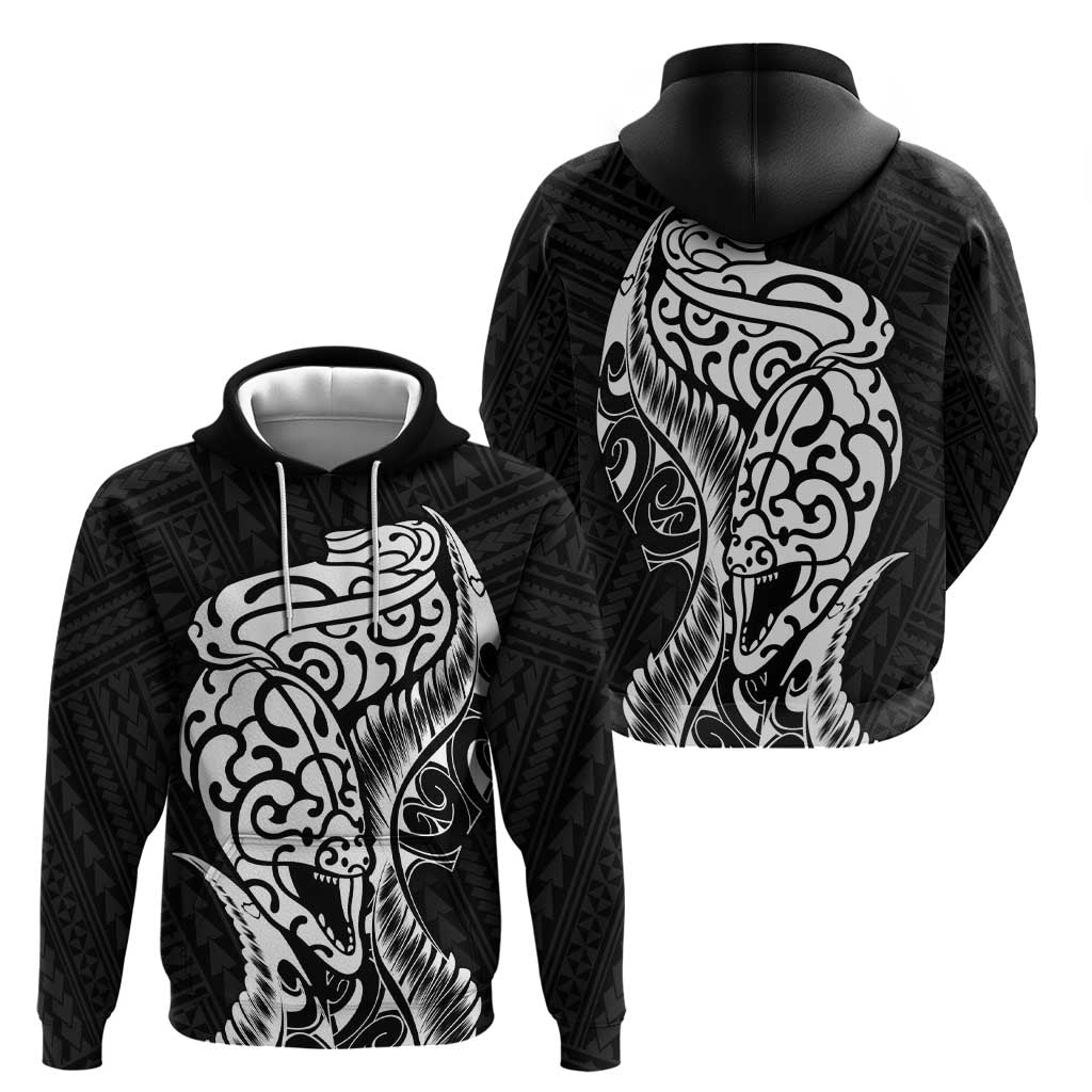 New Zealand Eel Hoodie Tuna Aotearoa Maori Patten - Black - Vibe Hoodie Shop