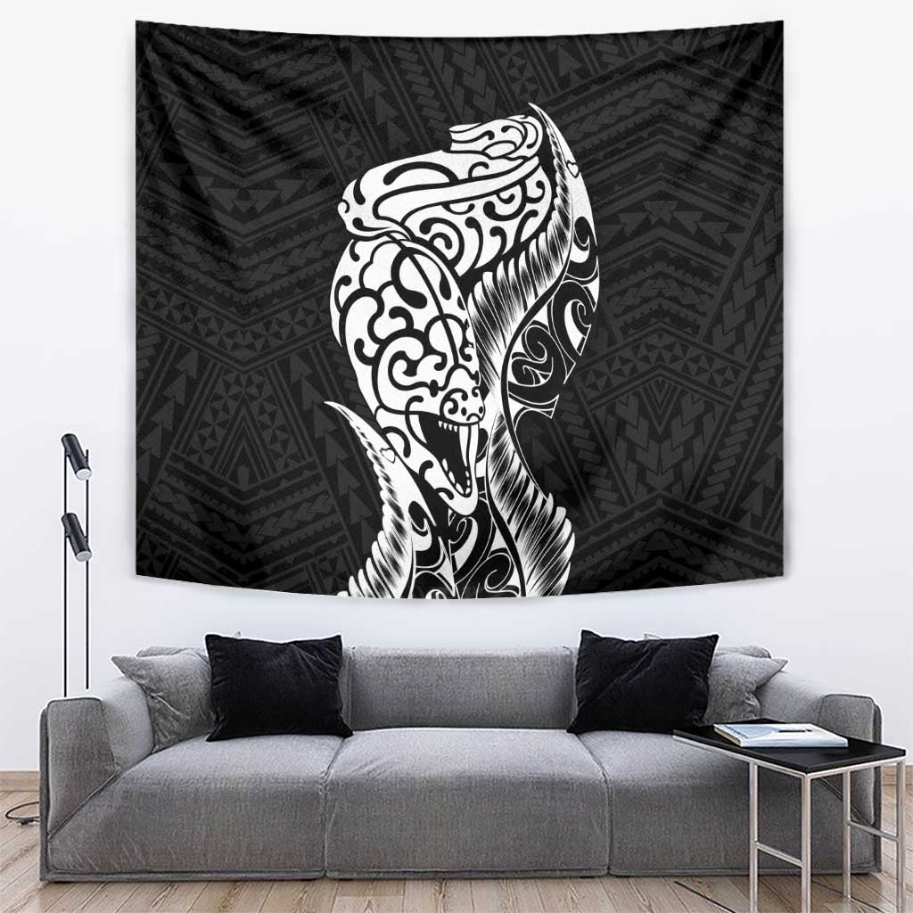 New Zealand Eel Tapestry Tuna Aotearoa Maori Patten - Black - Vibe Hoodie Shop