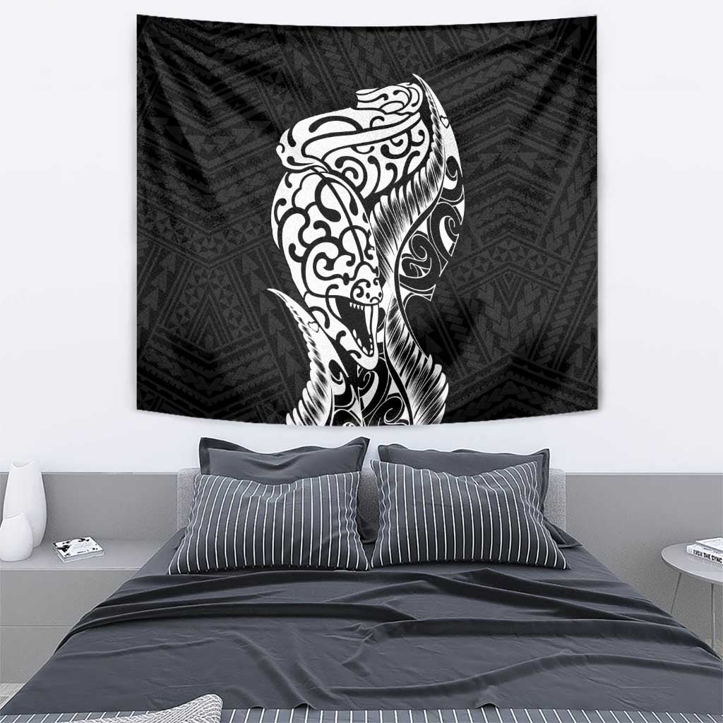 New Zealand Eel Tapestry Tuna Aotearoa Maori Patten - Black - Vibe Hoodie Shop