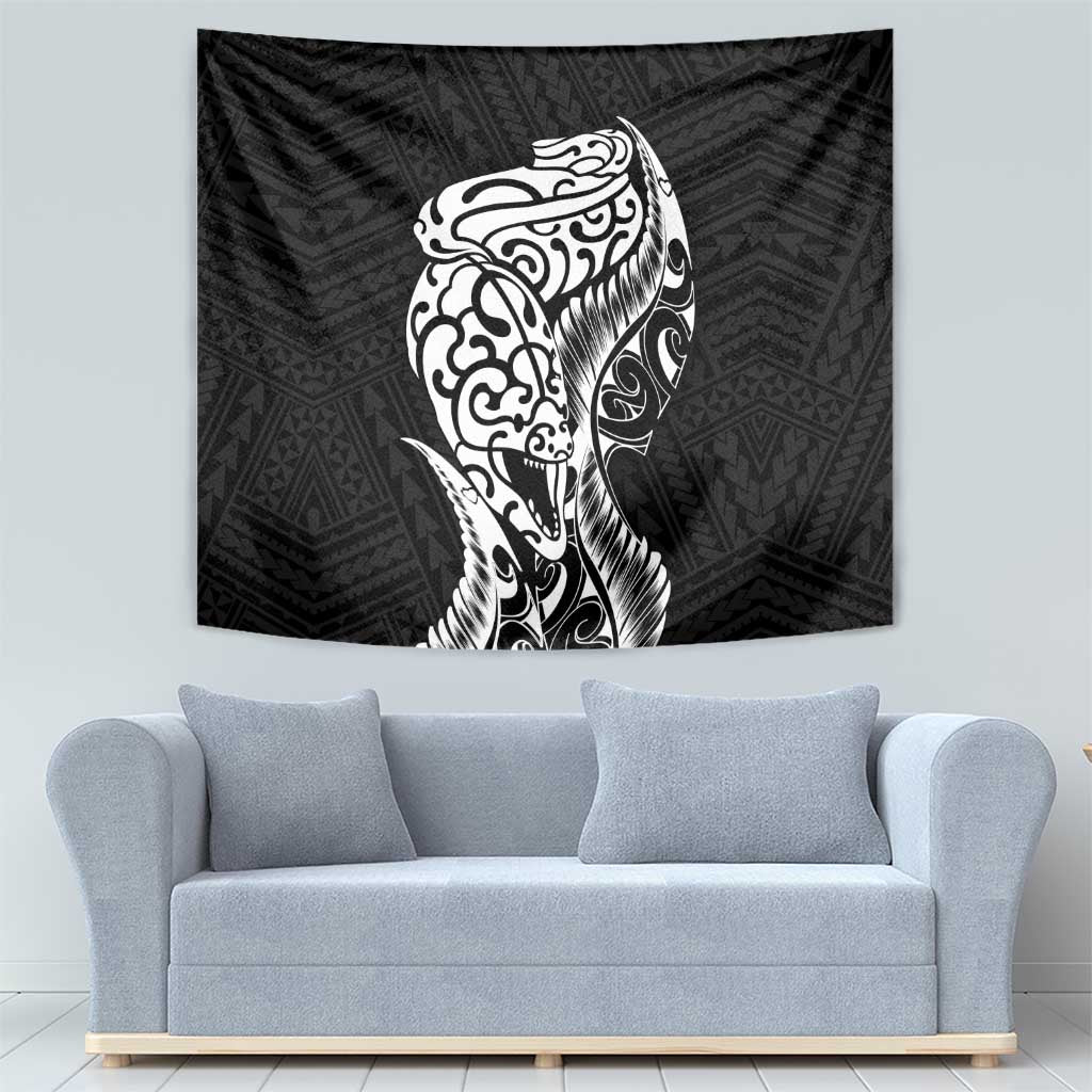 New Zealand Eel Tapestry Tuna Aotearoa Maori Patten - Black - Vibe Hoodie Shop