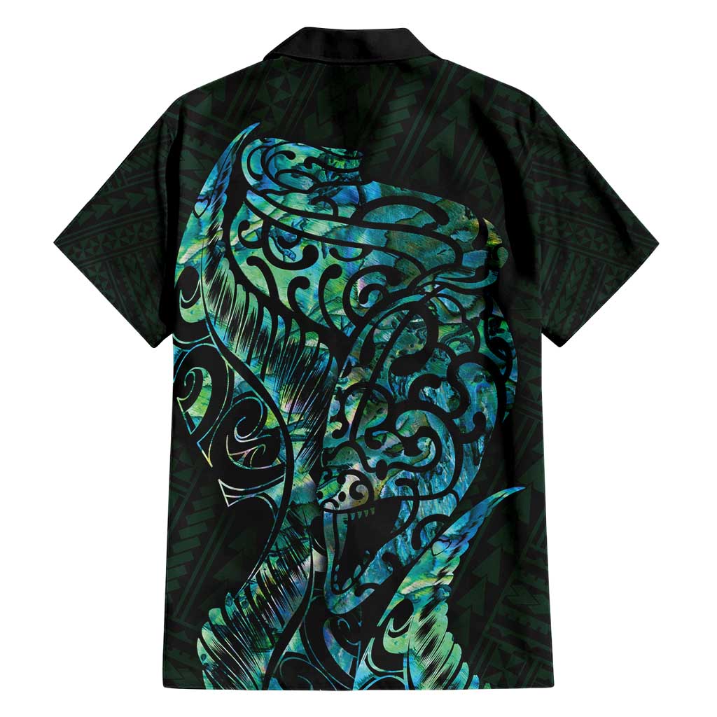 New Zealand Eel Hawaiian Shirt Tuna Aotearoa Maori With Paua Shell - Turquoise - Vibe Hoodie Shop