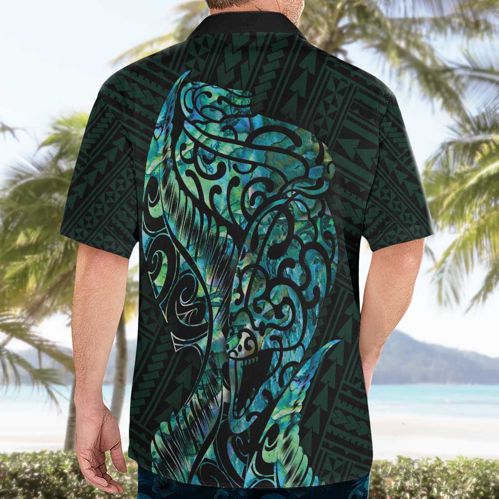 New Zealand Eel Hawaiian Shirt Tuna Aotearoa Maori With Paua Shell - Turquoise - Vibe Hoodie Shop