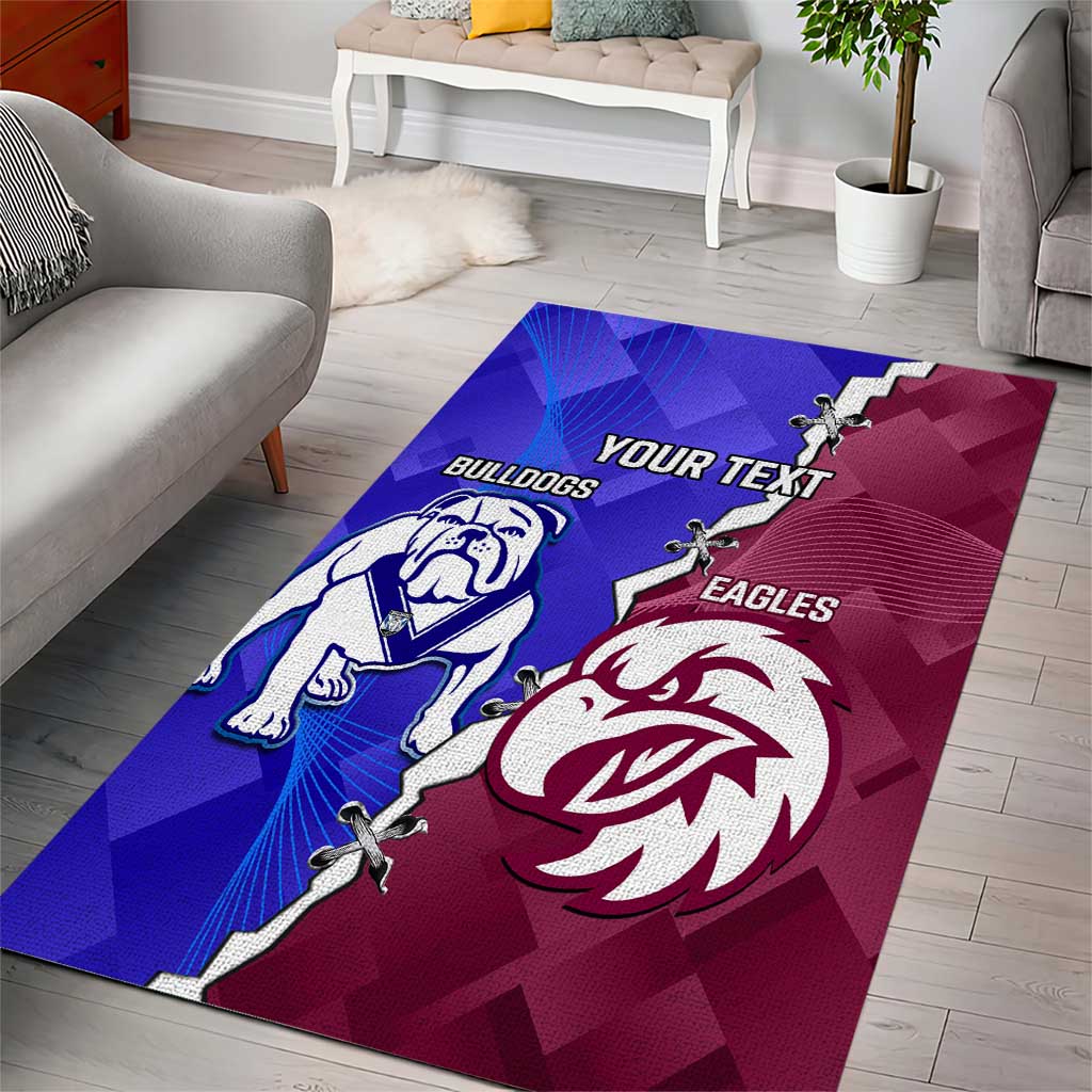 Personalised Bulldogs And Eagles Rugby Area Rug Dynamic Style - Vibe Hoodie Shop