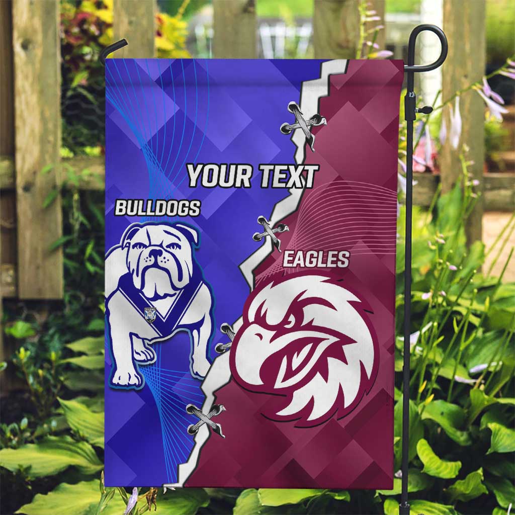 Personalised Bulldogs And Eagles Rugby Garden Flag Dynamic Style - Vibe Hoodie Shop